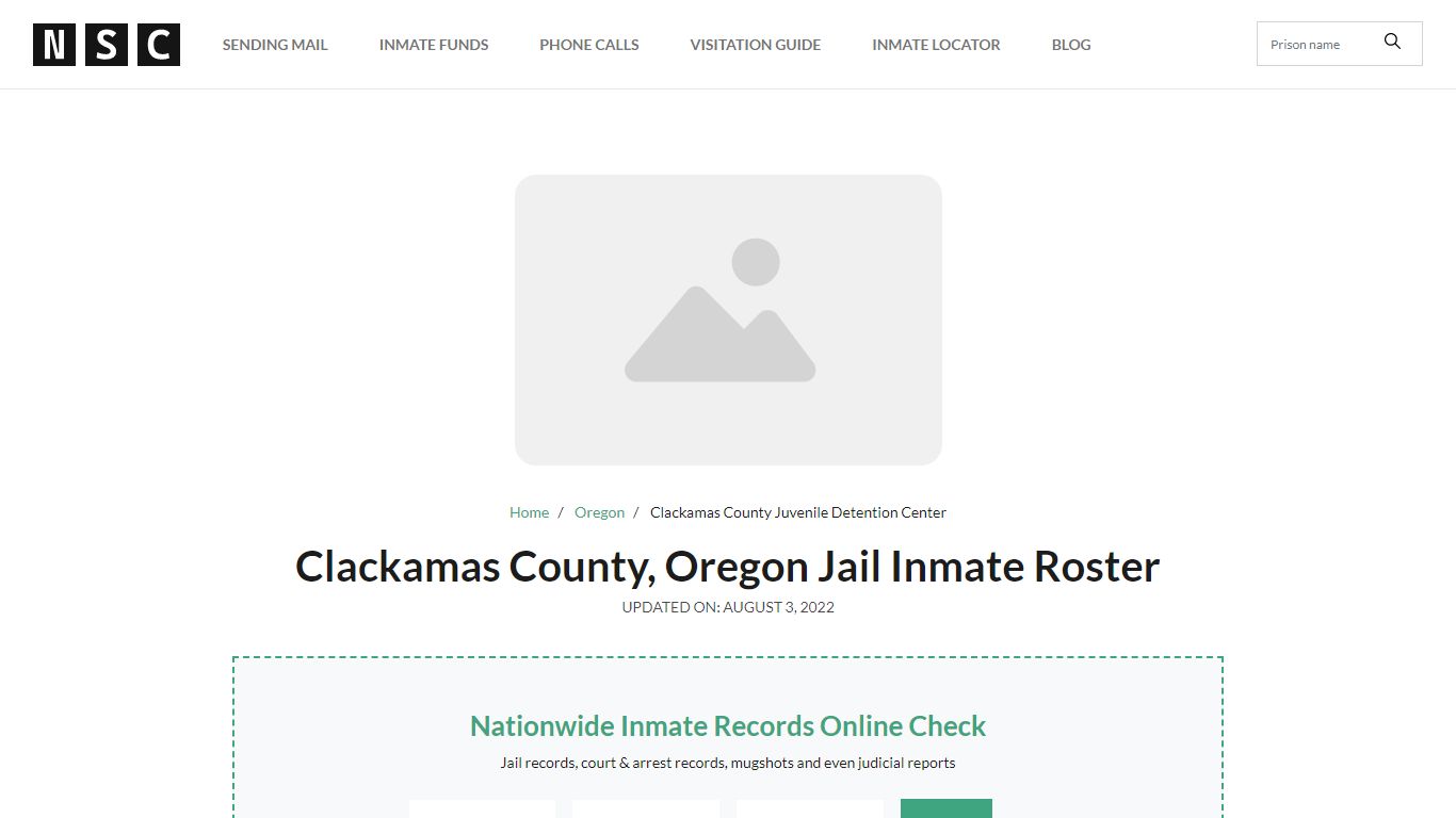 Clackamas County, Oregon Jail Inmate Roster