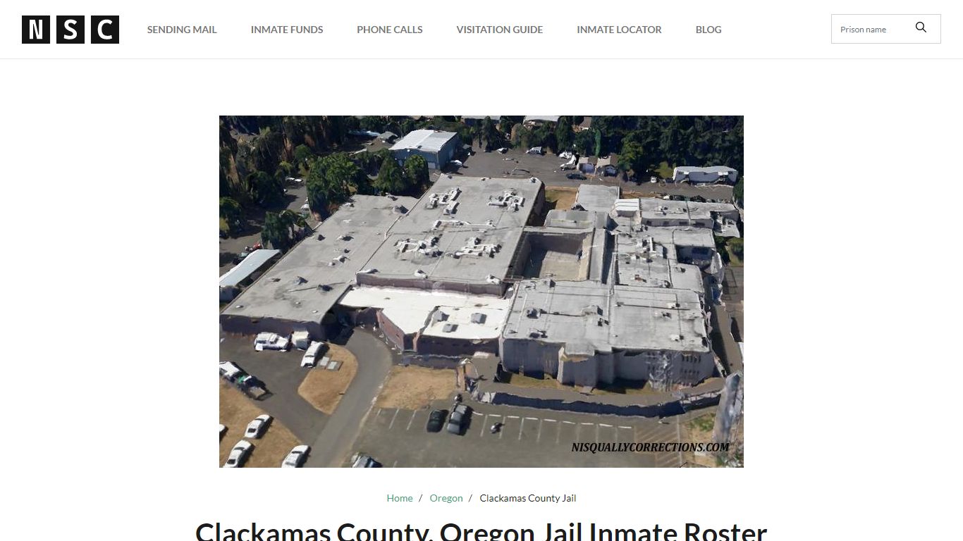 Clackamas County, Oregon Jail Inmate List